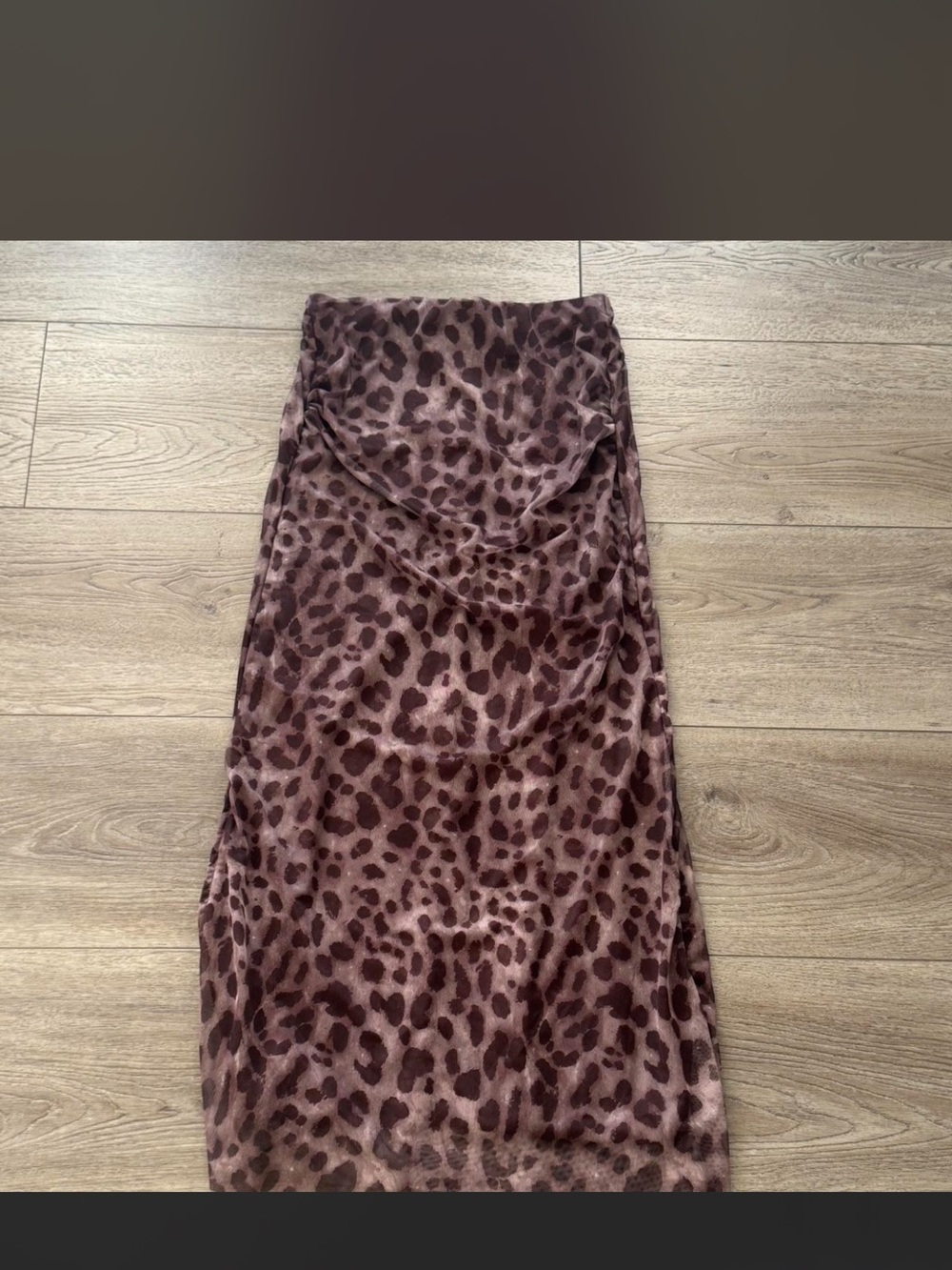 Leopard Print Maxi Skirt in Brown